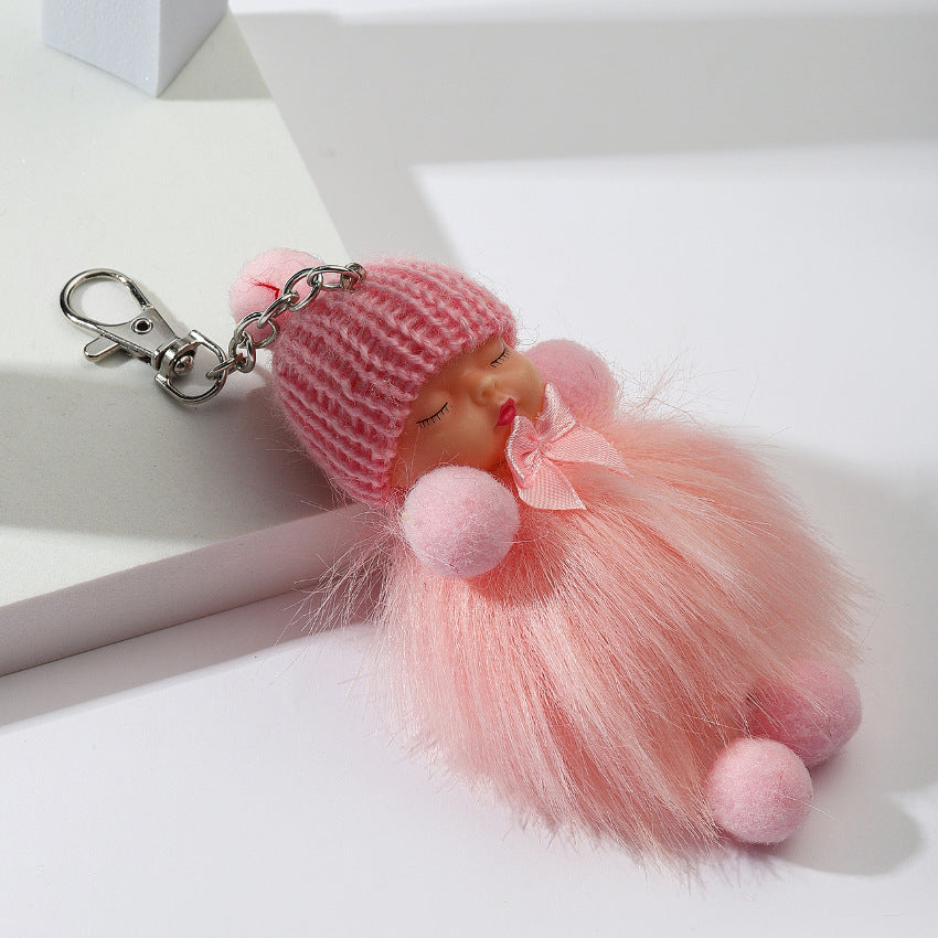 Wholesale Zinc Alloy Cute Plush Doll Keychain